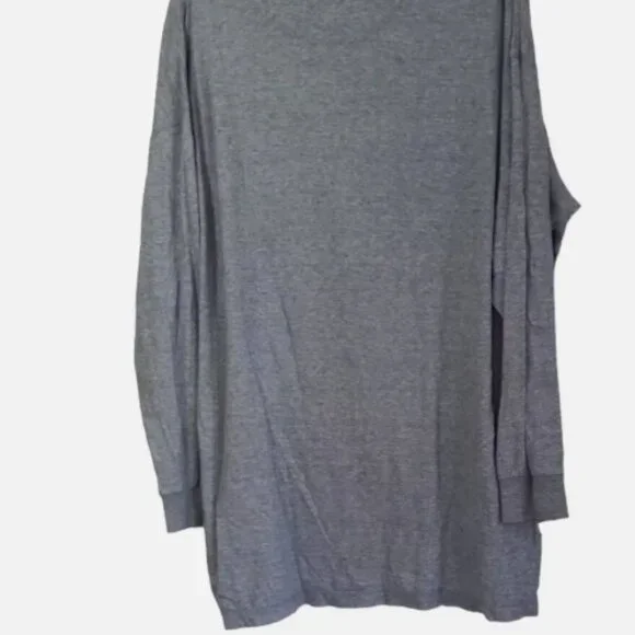 Men’s Henley Long Sleeve Pullover XL Gray 3-Button Hi-Low Hem Long Length Shirt - Picture 3 of 14